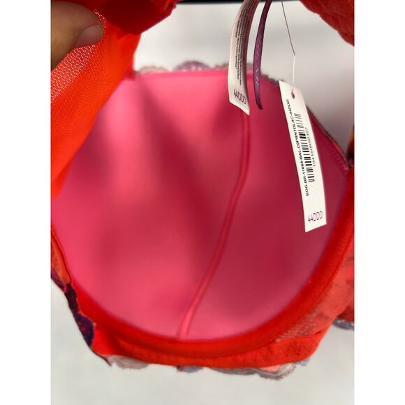 Adore Me Lace Underwire Bra Red Pink Floral Full Coverage 44DDD Lingerie Bold - Picture 6 of 10